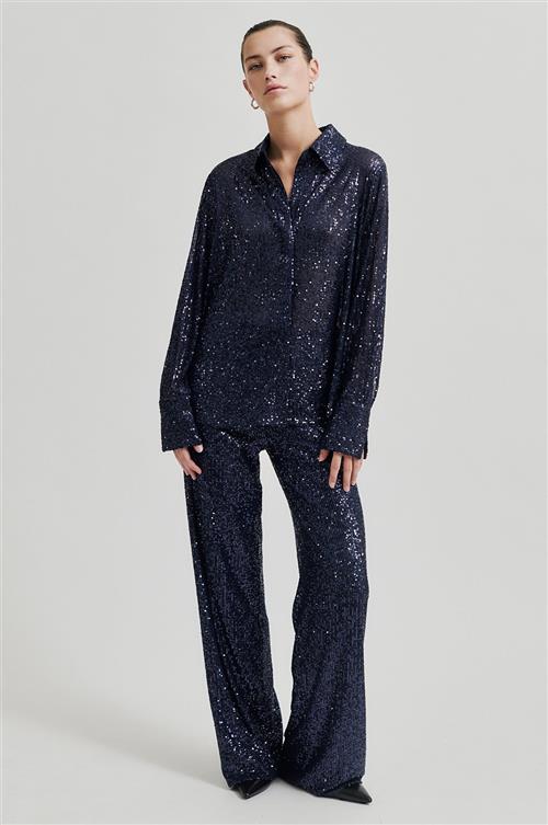 Second Female Moonshine Trousers Kvinde Night Sky Bukser Str S - hos Magasin