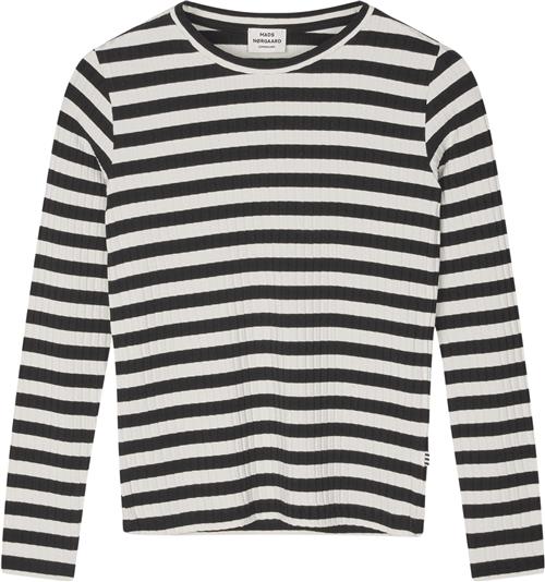 Mads Nørgaard - Copenhagen 5x5 Classic Stripe Talika Top Str 4 år - Sort Og Hvid Stribet Bluser hos Magasin