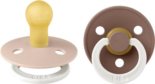 BIBS Bibs Pacifier Colour 2 Pack Latex Size 1 Blush Glow/woodchuc Size 1 - Håraccessories hos Magasin