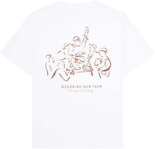 Woodbird Wbbaine Family Tee Mand White Kortærmede T-shirts Str S - hos Magasin