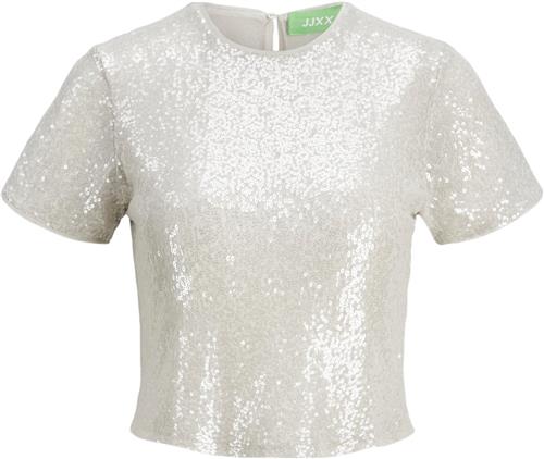 Se JJXX Jxmia Sequin SS TOP WVN Kvinde Silver Skjorter Str S - hos Magasin ved Magasin