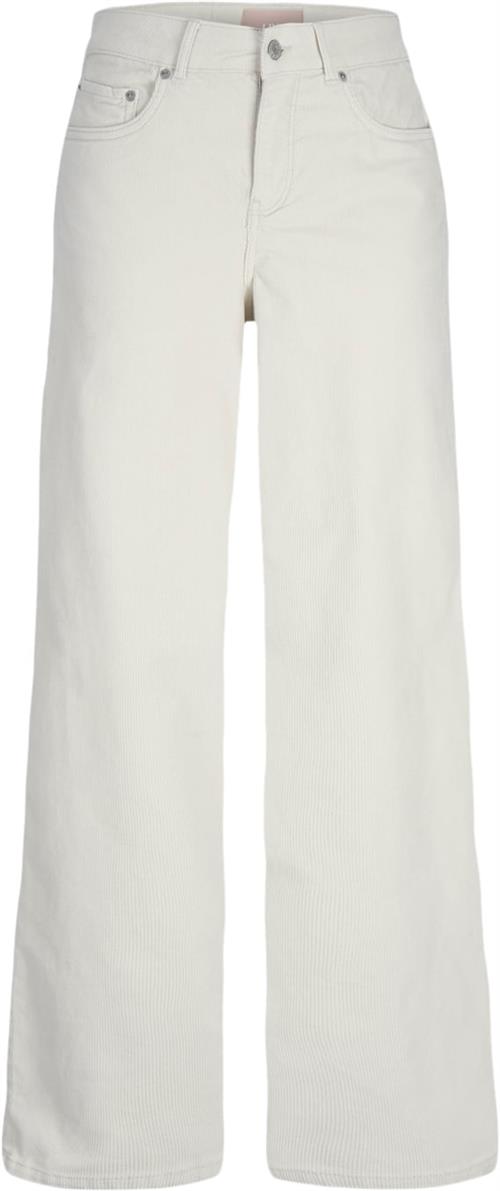 JJXX Jxgelly Wide Cord HW Pant PNT Noos Kvinde Bone White Bukser Str "30/""34" - hos Magasin