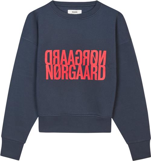 Mads Nørgaard - Copenhagen Organic Sweat Tilvina Sweatshirt Kvinde Blå Langærmede Bluser Str L - hos Magasin