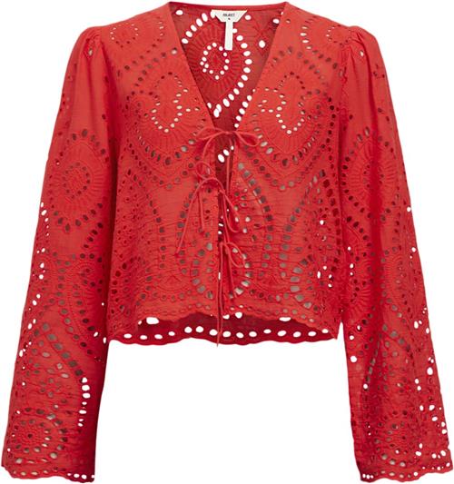 Object Objtugi L/S TIE TOP E DIV Kvinde Flame Scarlet Toppe Str 40 - hos Magasin