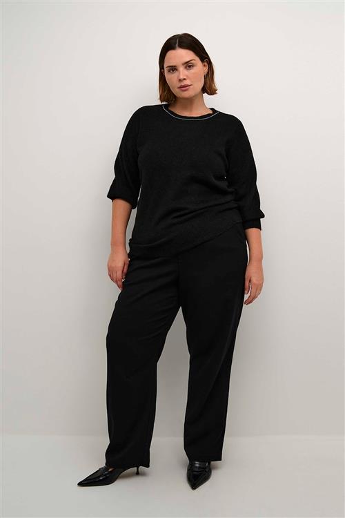 Se Kaffe Curve Kcmerida Pullover Kvinde Black Deep Cc. Langærmede Bluser Str S - Polyester hos Magasin ved Magasin