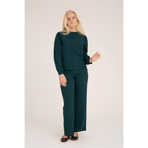 A-VIEW Sif Long Sleeve Blouse Kvinde Dark Green Langærmede Bluser Str 42 - hos Magasin