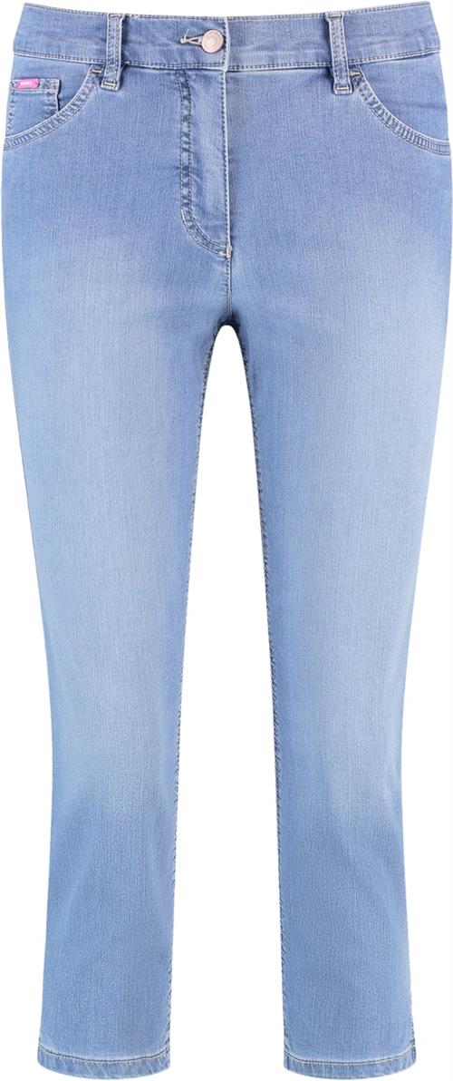 Se Gerry Weber Pant Leisure Cropped Kvinde Blue Denim With Use Capri Bukser Str 38R - Denim hos Magasin ved Magasin