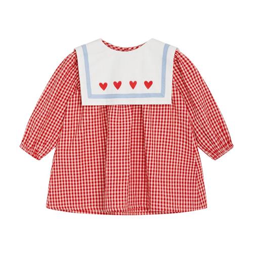 Flöss Anna Gingham Kjole Ruby | Rød | 74 cm