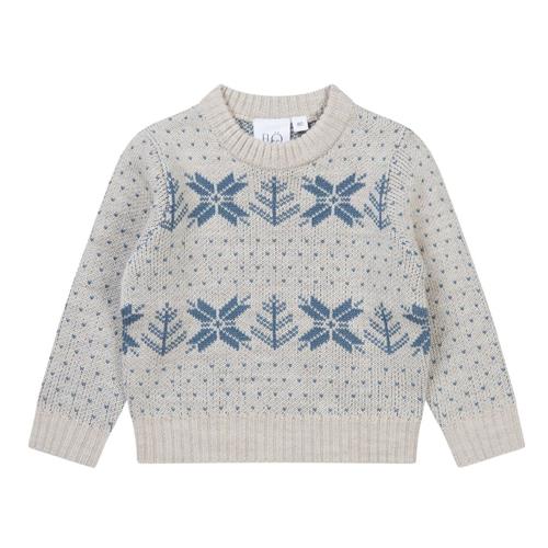 Flöss Fin Strikket Trøje Fair Isle Snowflake |  | 104 cm