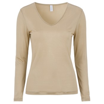 Se Damella Silk Long Sleeve Beige silke Small Dame ved Timarco