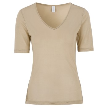 Se Damella Silk T-Shirt Beige silke Small Dame ved Timarco