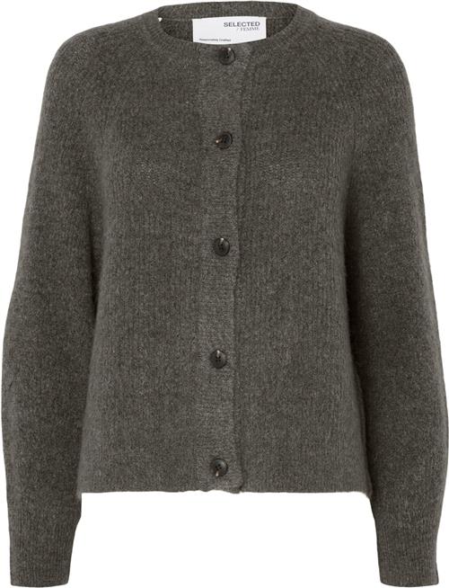 Se Selected Femme Slflulu LS Alpaca Blend Knit Short Cardigan B NO Kvinde Grå Cardigans Str S - hos Magasin ved Magasin