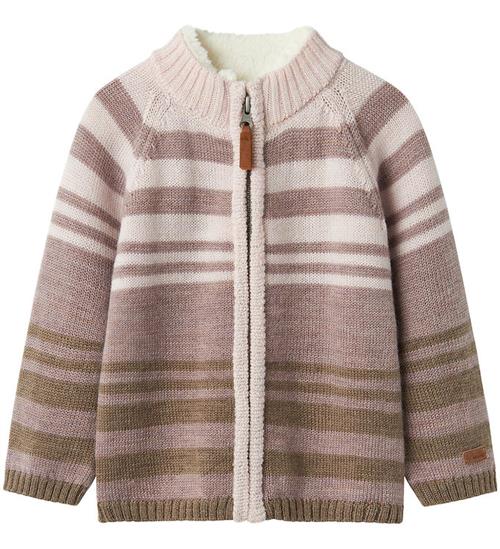 Se Name It Cardigan - Uld - Strik - NmfWriss - Purple Dove ved KidsWorld