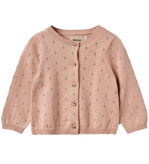 Se Wheat Cardigan - Strik - Maia - Moonlight Rose m. HulmÃ¸nster ved KidsWorld