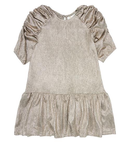 The New Kjole - Rib - TNLeah 3/4 Dress - Gold