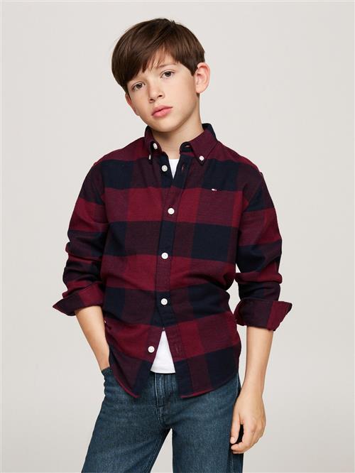 Tommy Hilfiger Flanel Check Shirt Str 12 - Red Check Skjorter hos Magasin