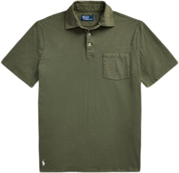 Polo Ralph Lauren Cotton Linenssl-psh Mand Thermal Green Kortærmede Poloer Str M - hos Magasin