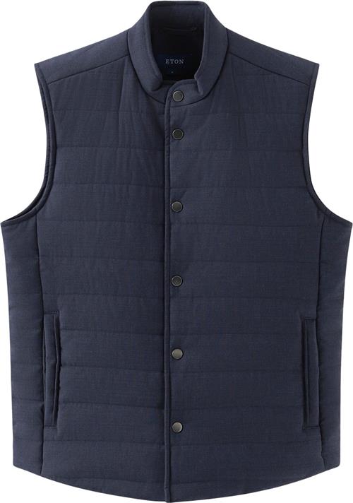 Se ETON Padded Wool Vest, Navy Blue, 05 Mand Navy Blue Veste Str L - hos Magasin ved Magasin