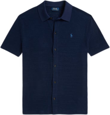 Polo Ralph Lauren 1/17 Cotton Blendssl-plo Mand Bright Navy Kortærmede Poloer Str XL - hos Magasin