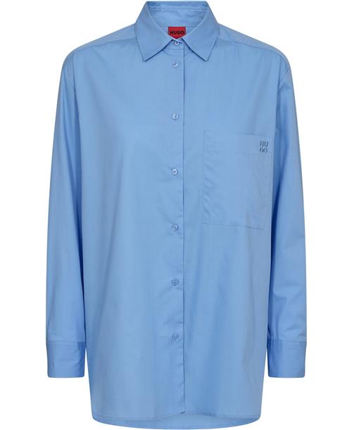 HUGO The Oversize Shirt Kvinde Light/pastel Blue Langærmede Bluser Str 38 - hos Magasin