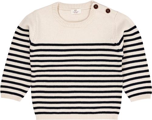 Copenhagen Colors Knitted Striped Sailor Jumper Kvinde Cream/navy Sweaters Str 98 - Bomuld hos Magasin