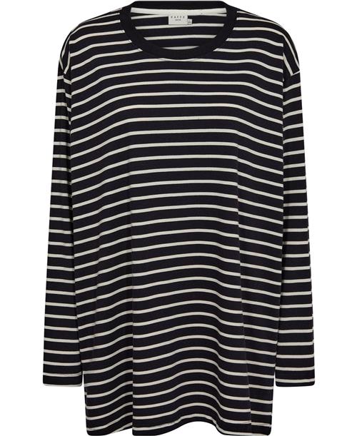 Kaffe Curve Kcwinni LS Tshirt Kvinde Dawn Purple/turtledove Stripe Kortærmede T-shirts Str L - hos Magasin