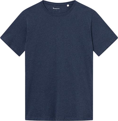 Knowledge Cotton Apparel Agnar Basic Tshirt - Regenerative Organic Certified™ - Gots/vegan Mand Insigna Blue Melange Kortærmede T-shirts Str XL - hos 