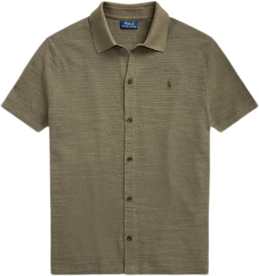 Se Polo Ralph Lauren 1/17 Cotton Blendssl-plo Mand Thermal Green Kortærmede Poloer Str L - hos Magasin ved Magasin