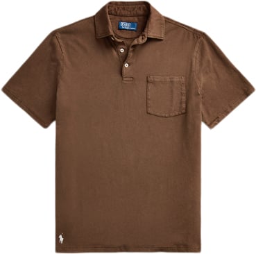 Polo Ralph Lauren Cotton Linenssl-psh Mand Chocolate Mousse Kortærmede Poloer Str L - hos Magasin