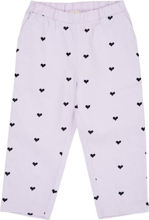 Copenhagen Colors Twill Heart Pants Kvinde Lavender/navy Bukser Str 98 - Bomuld hos Magasin