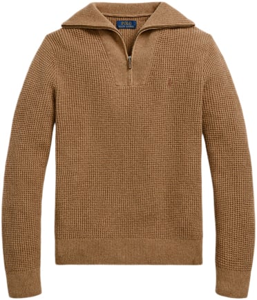 Se Polo Ralph Lauren Cotton Woollsl-plo Mand Brown Sugar Melange Langærmede Poloer Str XL - hos Magasin ved Magasin