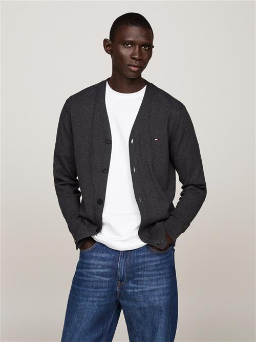 Se Tommy Hilfiger Pima ORG CTN Cashmere Cardigan Mand Dark Grey Heather Cardigans Str L Cashmere - hos Magasin ved Magasin