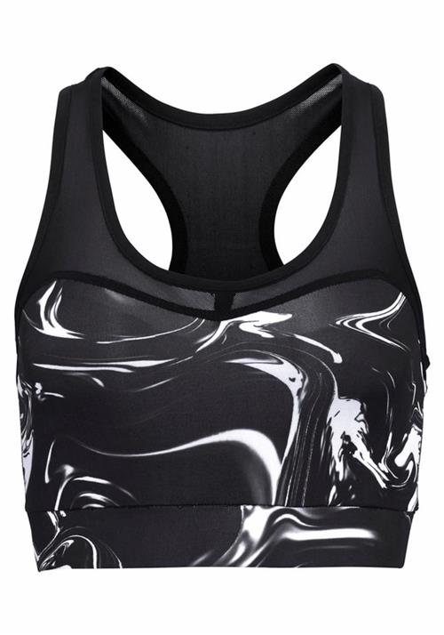 LASCANA ACTIVE Sportsoverdel 'Black Marble'  sort / hvid