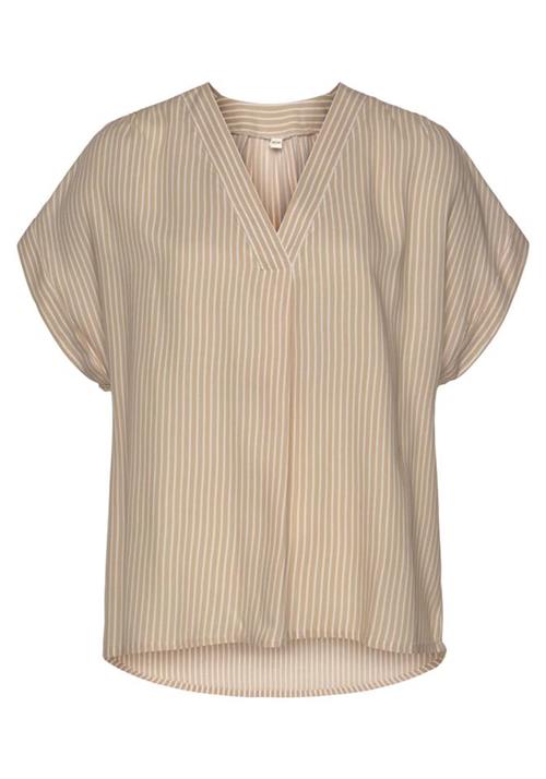 VIVANCE Bluse  sand / hvid