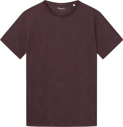 Knowledge Cotton Apparel Basic Tshirt - Gots/vegan Mand Deep Mahogany Kortærmede T-shirts Str S - hos Magasin