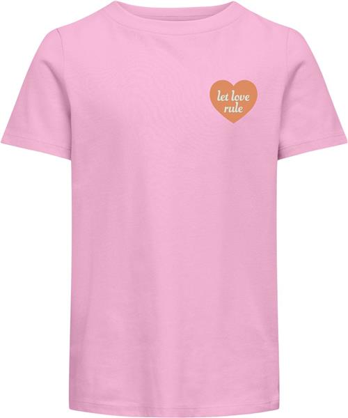 Se ONLY Kogsenna S/S Heart TOP BOX JRS Str 146/152 - Begonia Pink/love Kortærmede T-shirts Bomuld hos Magasin ved Magasin