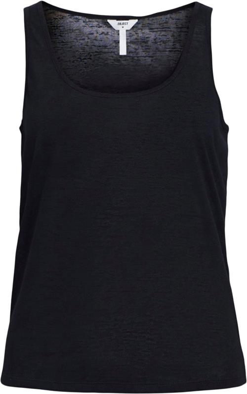 Se Object Objtessi Slub LO Strap TOP DIV Kvinde Black Tanktoppe Str XL - hos Magasin ved Magasin