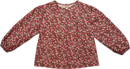 Huttelihut Blouse LS Made w Liberty Fabri Str 92 Piger - Nectar Red Bluser hos Magasin