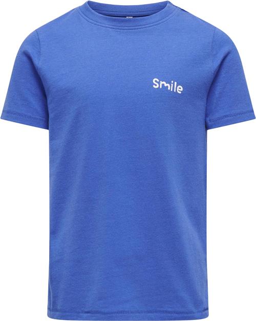 ONLY Kogvera REG S/S SEQ Heart TOP BOX J Str 146/152 - Dazzling Blue/smile Kortærmede T-shirts Bomuld hos Magasin