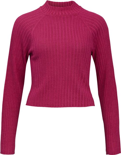 Object Objluna Lurex L/S Knit Pullover 124 Kvinde Magenta/w. Magenta Sweaters Str XS - hos Magasin