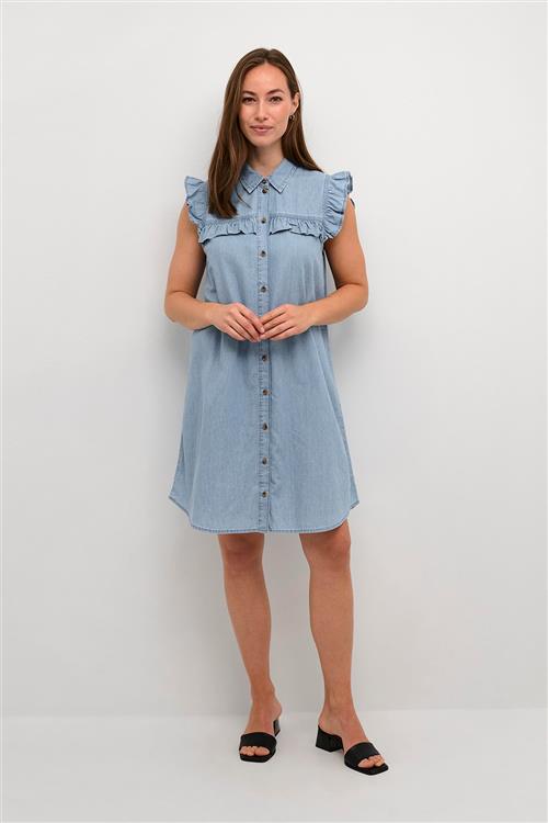 Culture Cuaurelia Short Dress Kvinde Light Blue Wash Korte Kjoler Str XS - hos Magasin