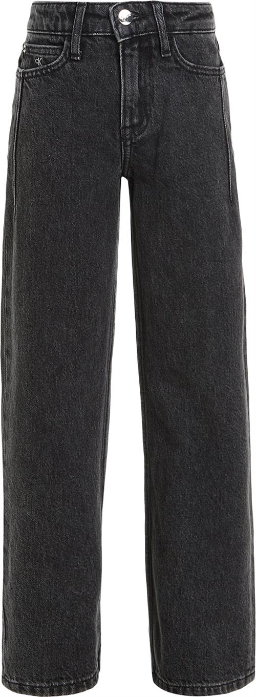 Calvin Klein HR Wide LEG Optic Washed Black Str 12 år - 1by Bukser hos Magasin