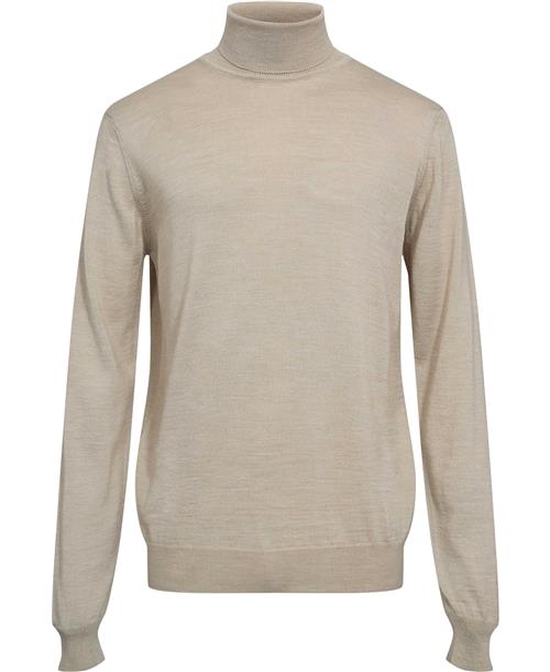 Casual Friday Cfkonrad Merino Roll Neck Knit Mand Feather Gray Melange Cardigans Slim Fit Str M Merino - hos Magasin