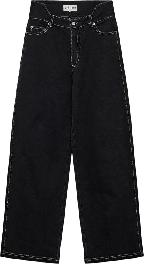 Blanche Maplebl Jeans Kvinde Black Wide Jeans Str 25 - Bomuld hos Magasin