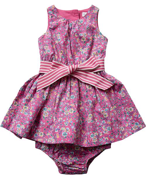 Polo Ralph Lauren Floral Cotton Poplin Dress & Bloomer Str 12 mdr / 74 cm - Lyserød Kjoler Bomuld hos Magasin