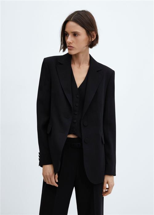 Se MANGO Straightfit Suit Jacket Kvinde Black Blazere Str XXL - hos Magasin ved Magasin