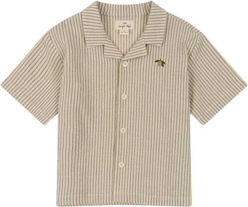 Konges Sløjd Elliot SS Shirt Gots Str 18M - Tea Stripe Skjorter Bomuld hos Magasin