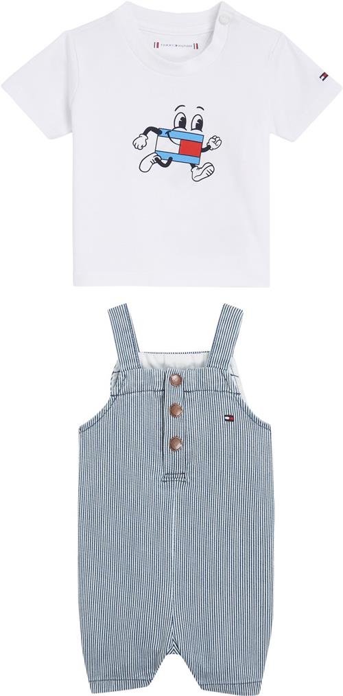 Tommy Hilfiger Baby Striped Dungaree SET Str 2 år / 92 cm - Denimstripe Buksedragter hos Magasin