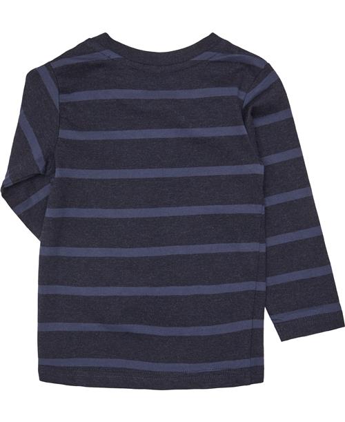 Magasin du Nord Collection Magasin Hektor 2G Langærmet Tshirt Organic Gots Str 46 mdr / 68 cm Navy Melange Stripe Langærmede Tshirts