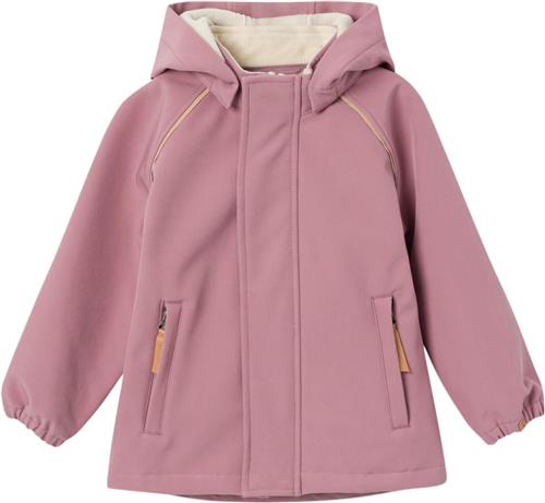 Lil' Atelier Nmflaalfa Softshell Jacket FO Solid Str 110 - Nostalgia Rose Softshell Jakker hos Magasin